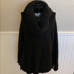 ♥️ Liz Claiborne Knobby Black Cowl Sweater WomenL